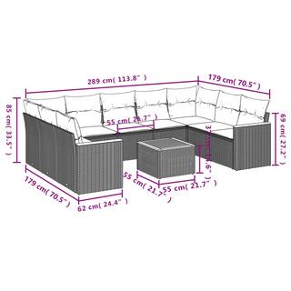 VidaXL Garten sofagarnitur poly-rattan  