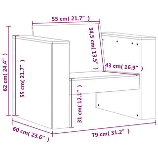 VidaXL set di mobili da giardino Legno di douglas  