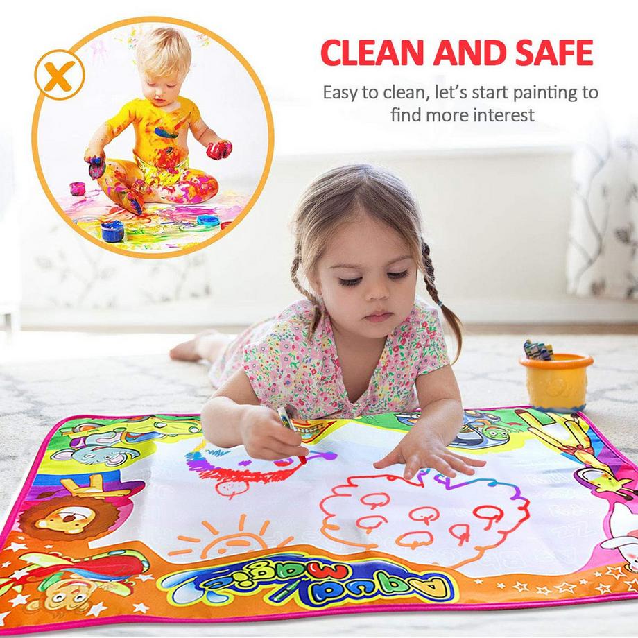 Activity-board  Water Doodle Mat Magic Doodle Malmatte, mit Malmatte Stift und Stempel Zubehör, Zeichenmatte für Kinder 