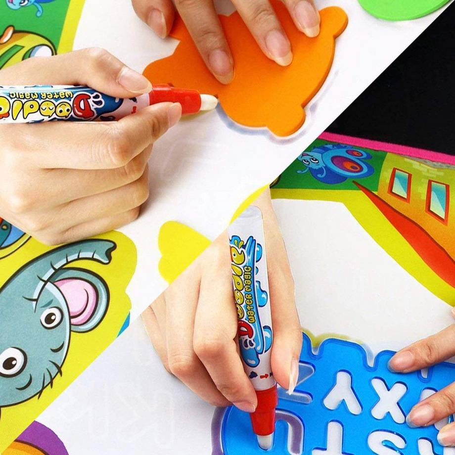 Activity-board  Water Doodle Mat Magic Doodle Malmatte, mit Malmatte Stift und Stempel Zubehör, Zeichenmatte für Kinder 