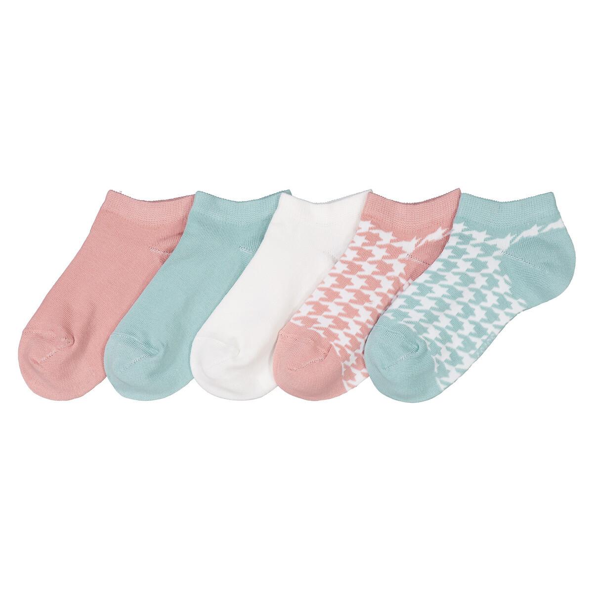 Image of 5er-pack Socken Damen Weiss Bedruckt 35-37