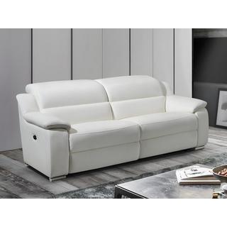 Vente-unique Relaxsofa elektrisch 3Sitzer ARENA III Leder Elfenbeinfarben  