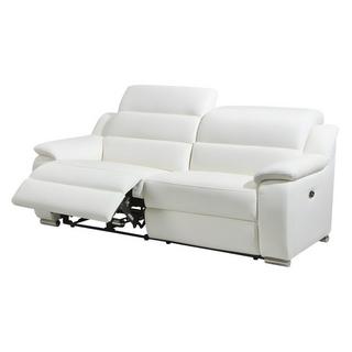 Vente-unique Relaxsofa elektrisch 3Sitzer ARENA III Leder Elfenbeinfarben  