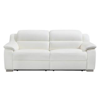 Vente-unique Relaxsofa elektrisch 3Sitzer ARENA III Leder Elfenbeinfarben  