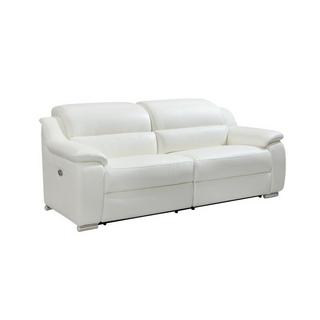 Vente-unique Relaxsofa elektrisch 3Sitzer ARENA III Leder Elfenbeinfarben  