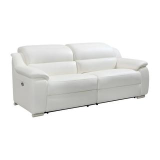 Vente-unique Relaxsofa elektrisch 3Sitzer ARENA III Leder Elfenbeinfarben  