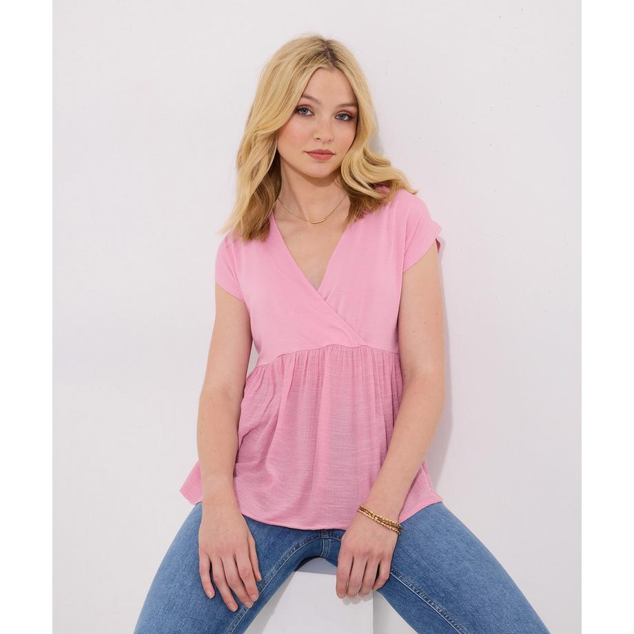 Blouse Décontractée À Col En V