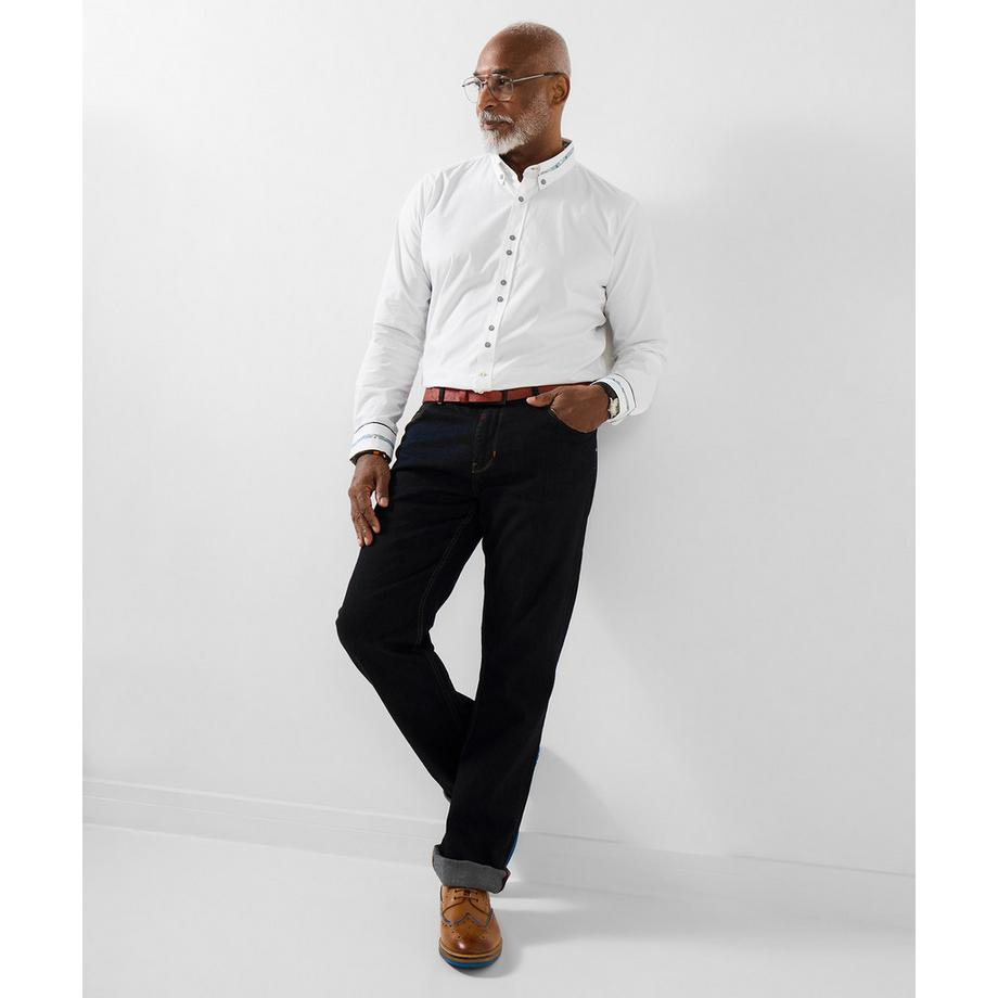 Joe Browns Business Hemd Button Down Kragen Blumenakzente  