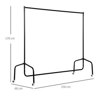 HOMCOM Kleiderständer, Metall, Schwarz  