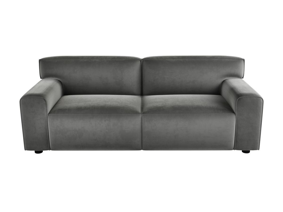 Vente-unique Sofa 3-Sitzer - Samt - Grau - OTRANO  