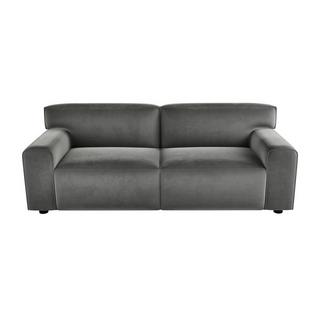 Vente-unique Sofa 3-Sitzer - Samt - Grau - OTRANO  