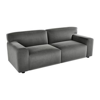 Vente-unique Sofa 3-Sitzer - Samt - Grau - OTRANO  