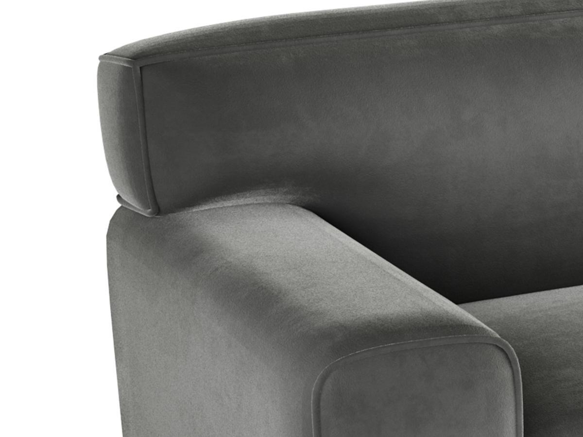 Vente-unique Sofa 3-Sitzer - Samt - Grau - OTRANO  