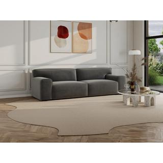 Vente-unique Sofa 3-Sitzer - Samt - Grau - OTRANO  