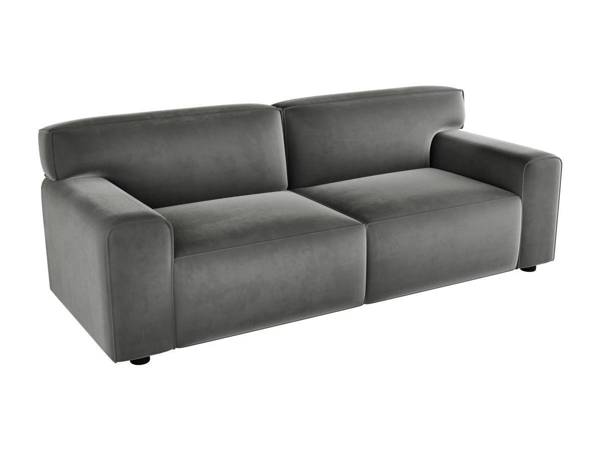 Image of Sofa 3-Sitzer - Samt - Grau - OTRANO Sofa 3-Sitzer - Samt - Grau - OTRANO