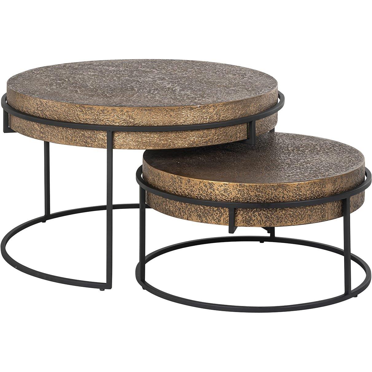 Image of Couchtisch Derby gold 74x74 (2er-Set) Couchtisch Derby gold 74x74 (2er-Set)