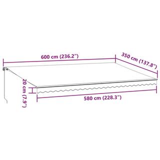 VidaXL Auvent rétractable aluminium  