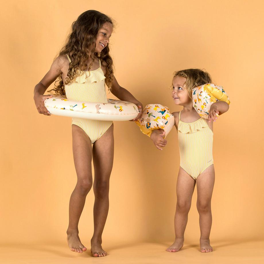 DECATHLON  Maillot de bain bébé fille à volants imprimé 