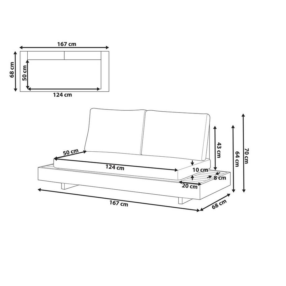Beliani 2 Sitzer Sofa aus zertifiziertes Akazienholz  MARETTIMO  