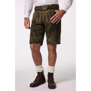 JP1880  Lederhosen in tradizionale stile Tracht in pelle di capra con ricami tradizionali e cintura di pelle in omaggio 