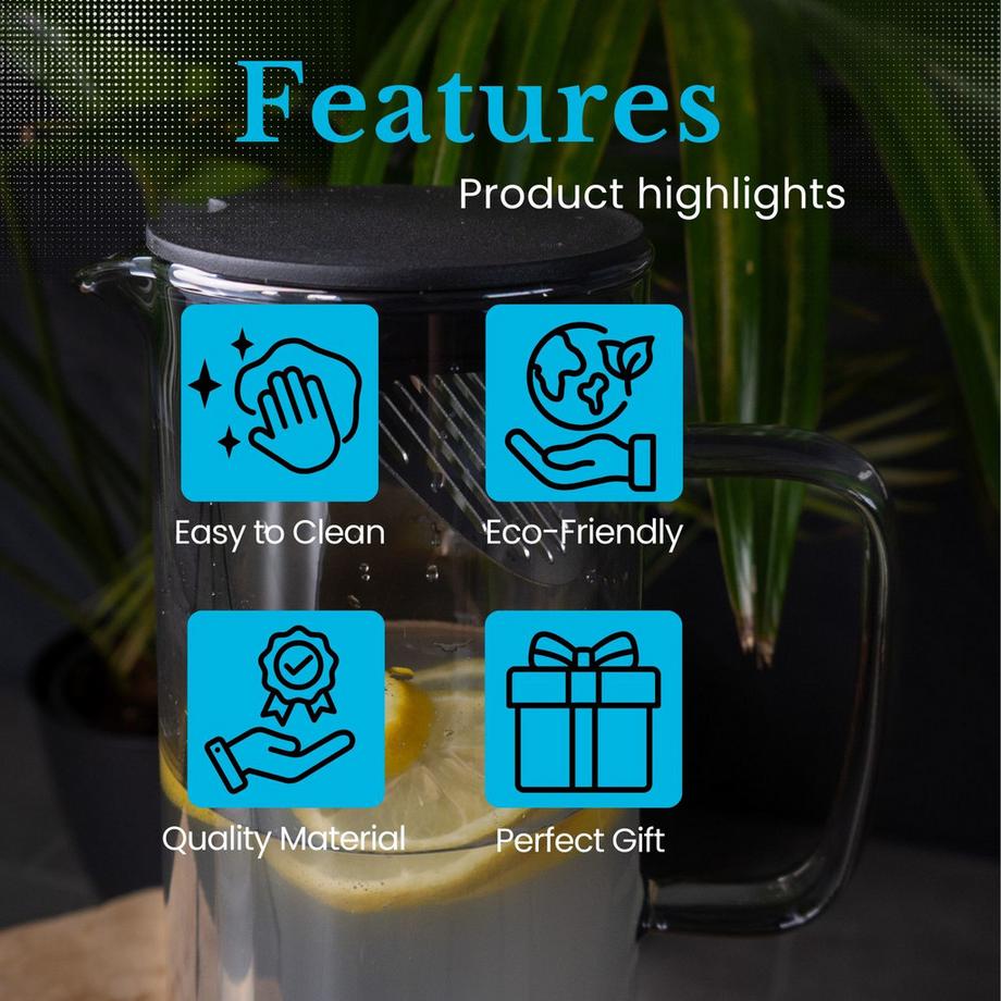 Intirilife Intirilife Karaffe Kanne aus Glas in Amber  