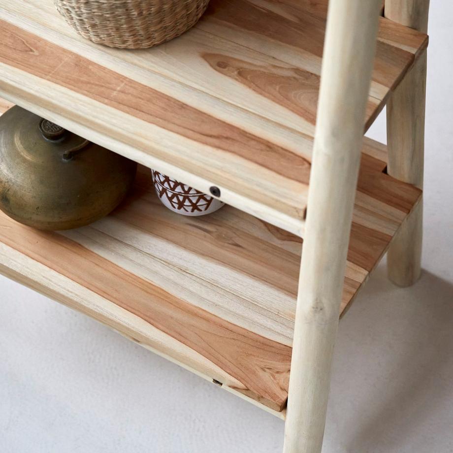 Tikamoon Kleiderablage aus massivem Teakholz Kilim  