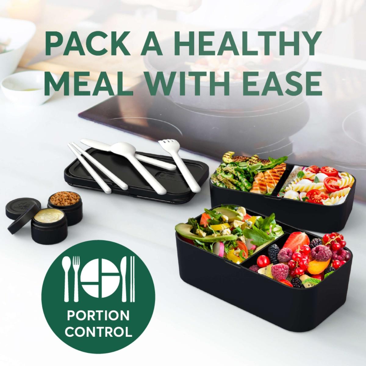 Umami Bento Box Nestable L Walnut Black  