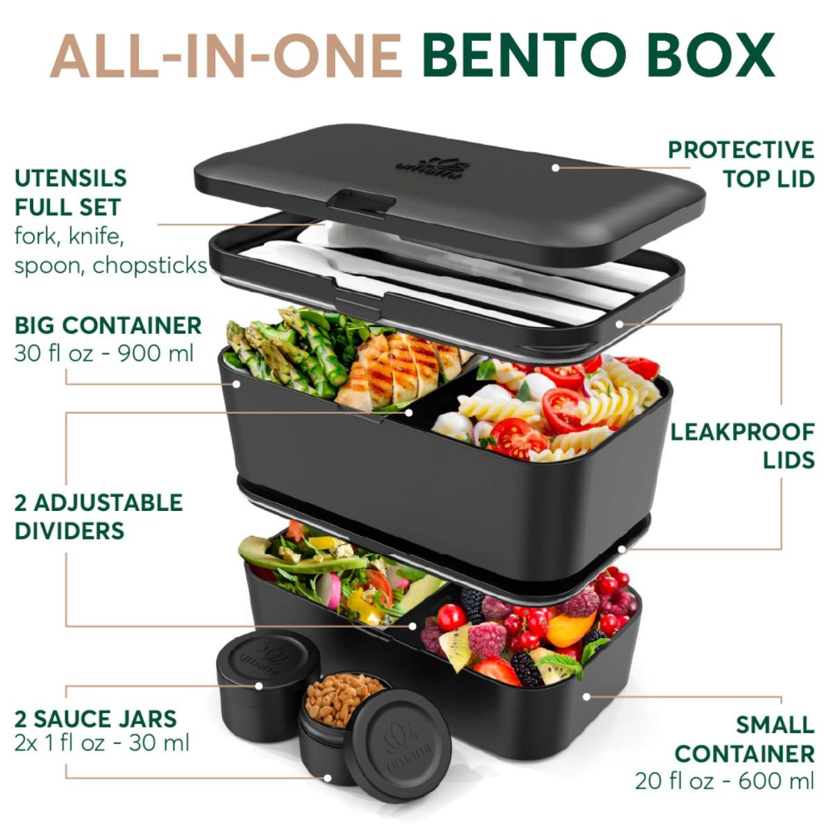 Umami Bento Box Nestable L Walnut Black  