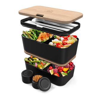 Umami Bento Box Nestable L Walnut Black  