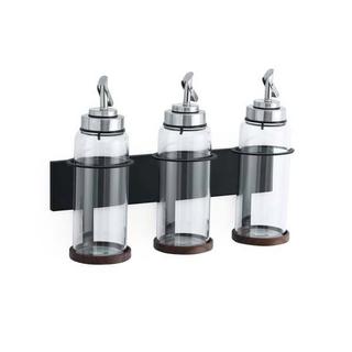 Forster Home Portabottiglie magnetico per olio e aceto noce  