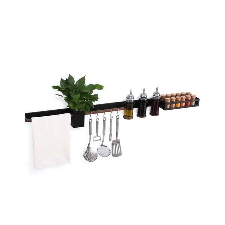 Forster Home Porte-bouteilles magnétique pour huile et vinaigre noix  