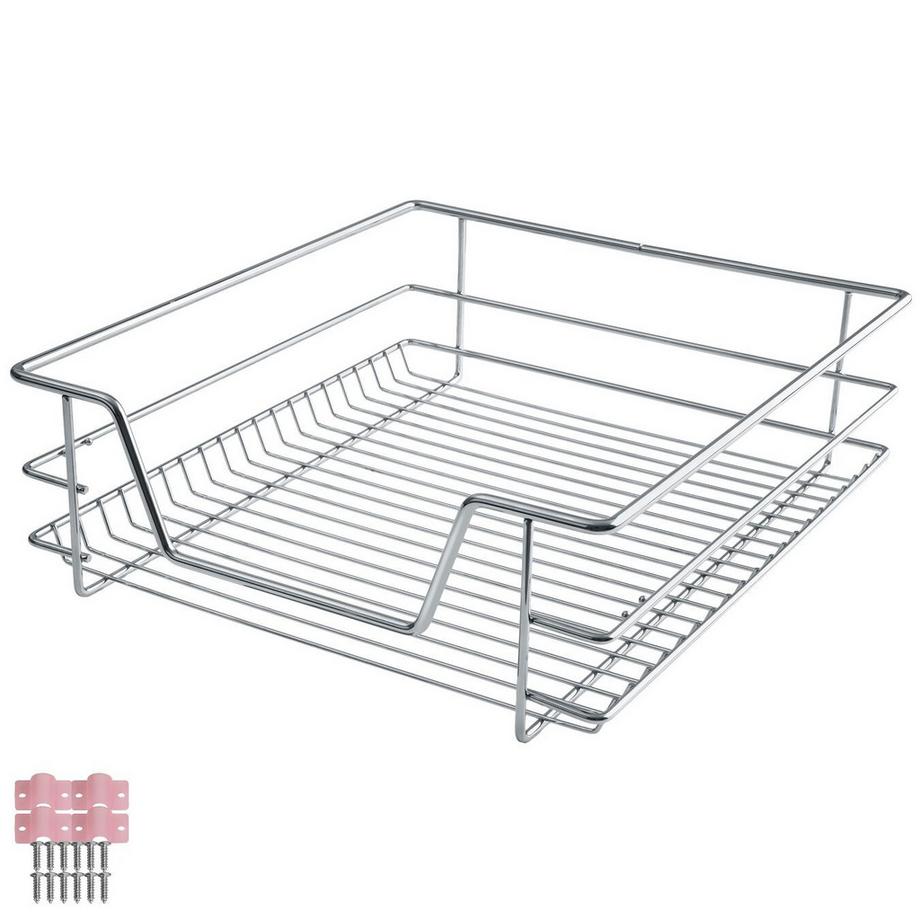 Tectake Teleskopschublade  verchromt leichtgängig, mit Vollauszug  