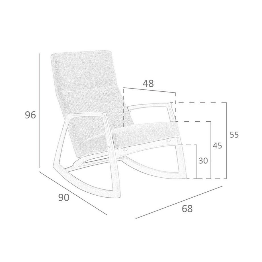 ANGEL CERDA Fauteuil à bascule en tissu gris  