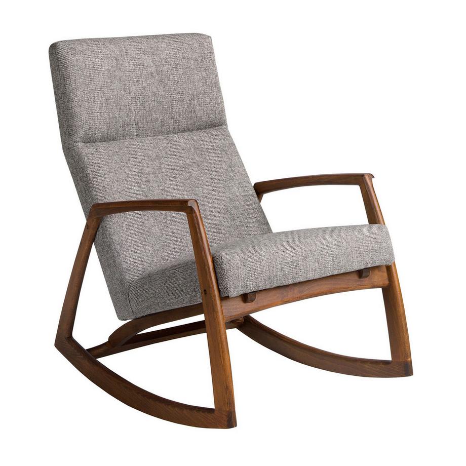 ANGEL CERDA Fauteuil à bascule en tissu gris  