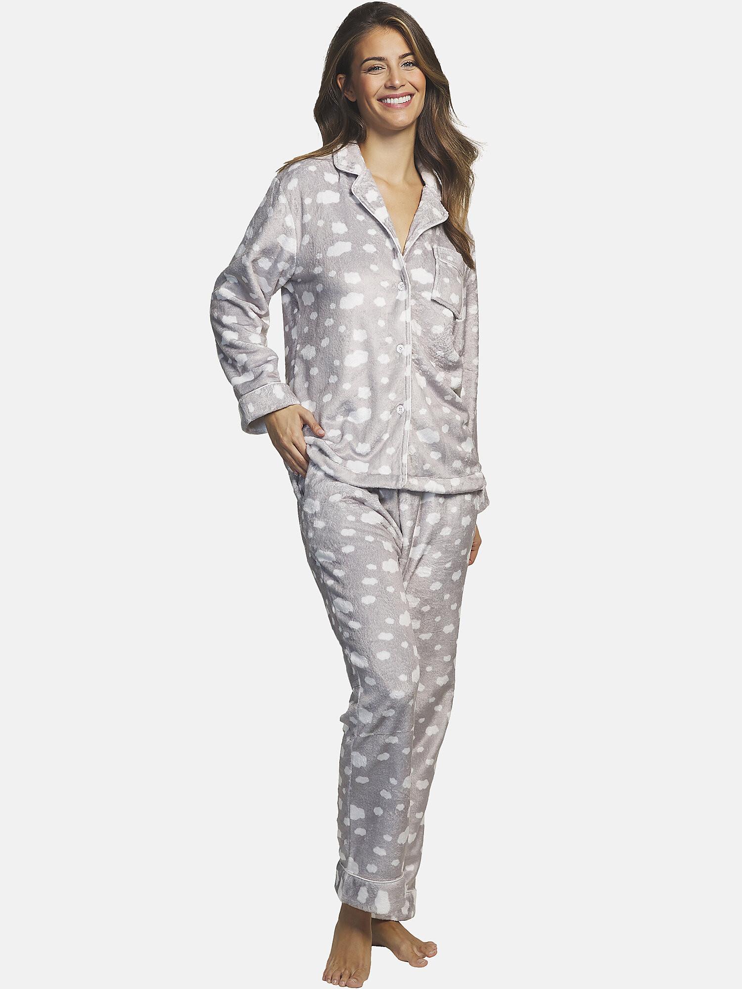 Image of Pyjama Hose Hemd Langarm Polar Joven Unisex Grau S