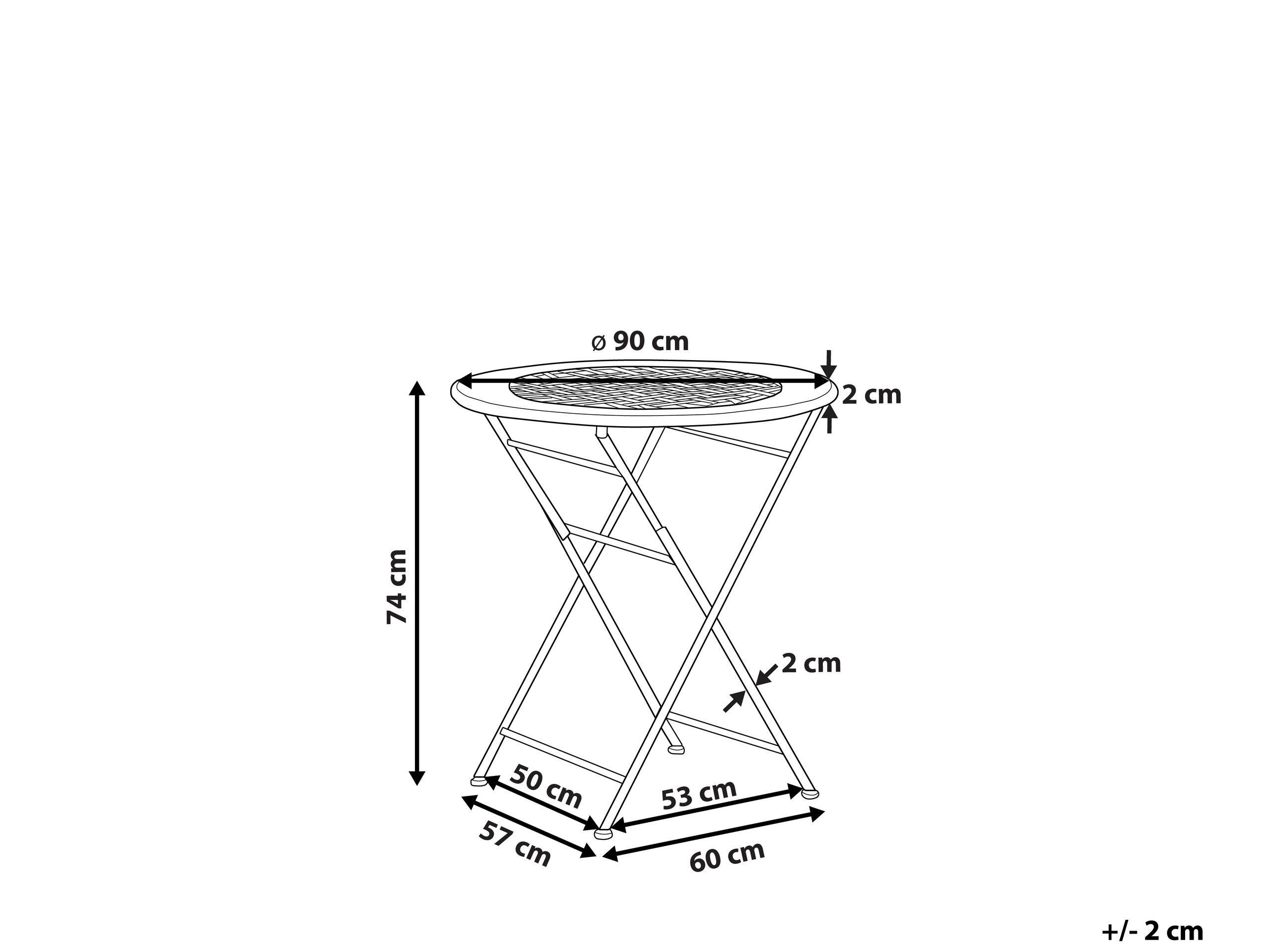 Beliani Table de jardin en Métal Rétro BIVIO  