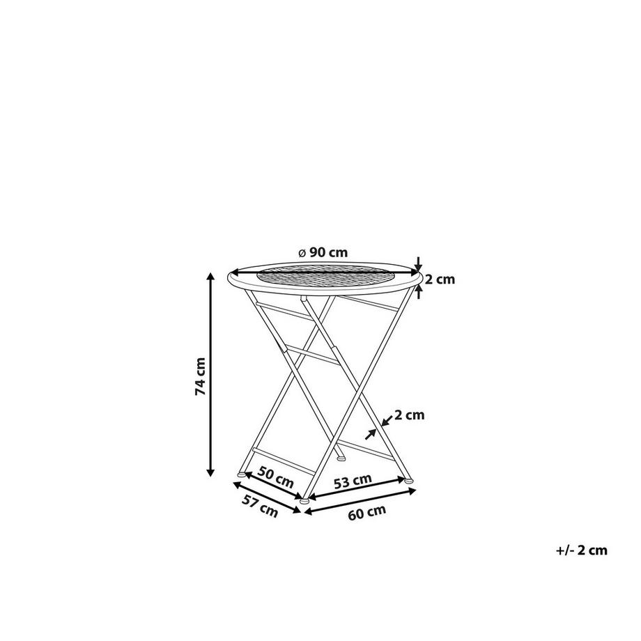Beliani Tavolino Bistrot en Ferro Retrò BIVIO  