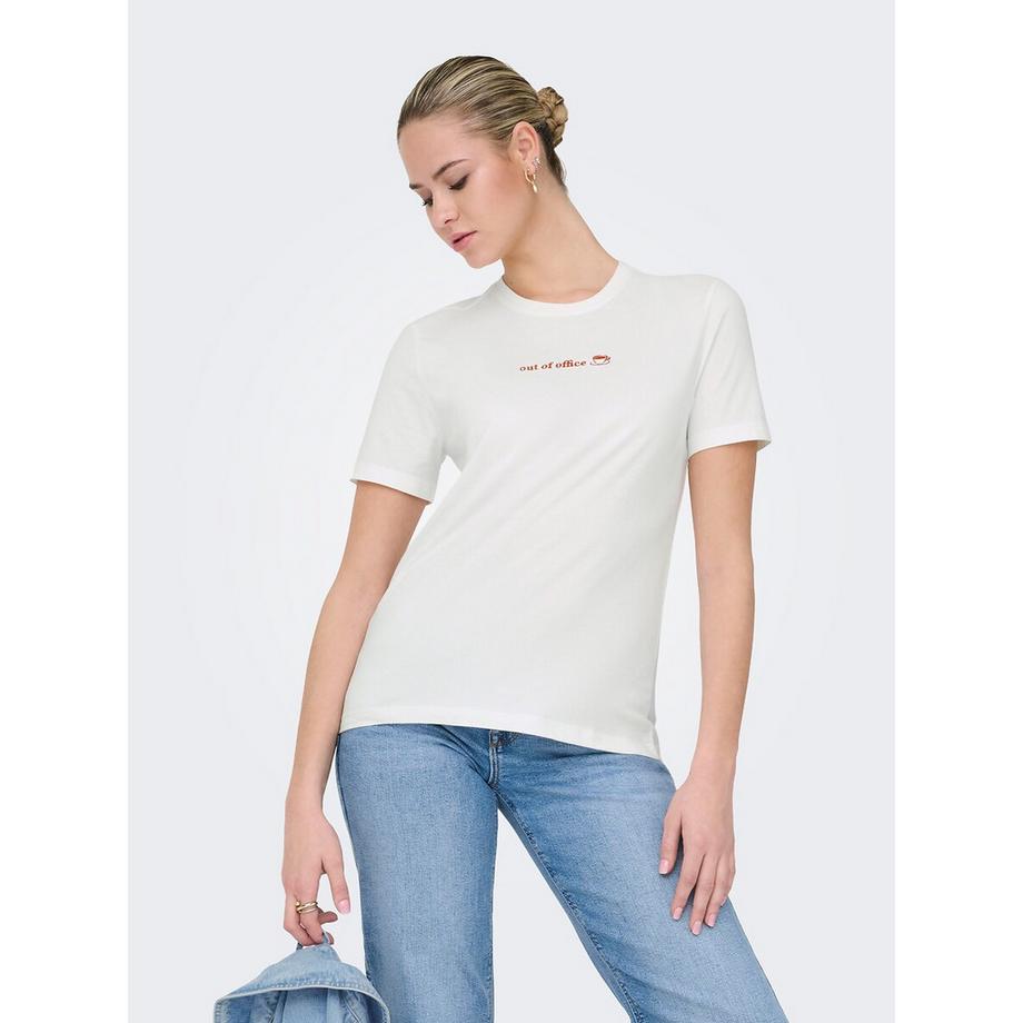 ONLY T-shirt inscription poitrine  