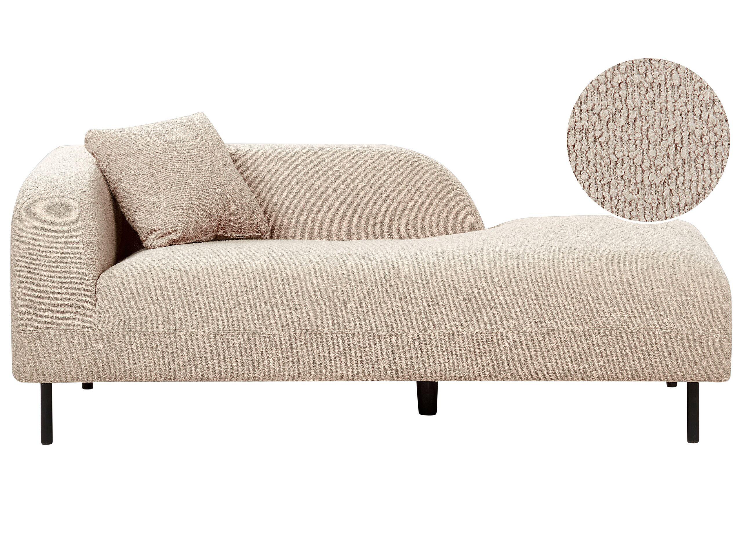 Beliani Chaise longue côté gauche en Bouclé Moderne LE CRAU  