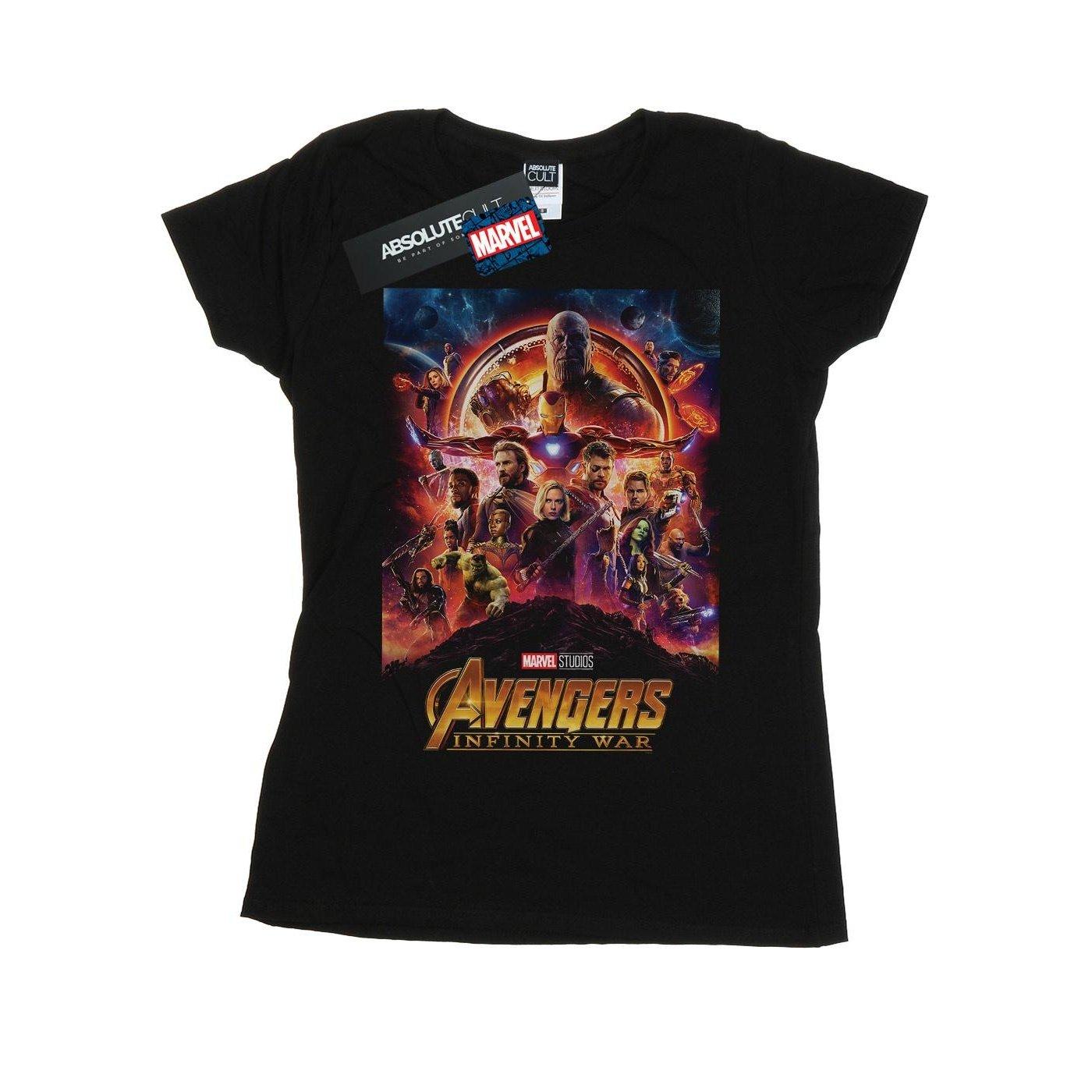 Image of Avengers Infinity War Poster Tshirt Damen Schwarz S