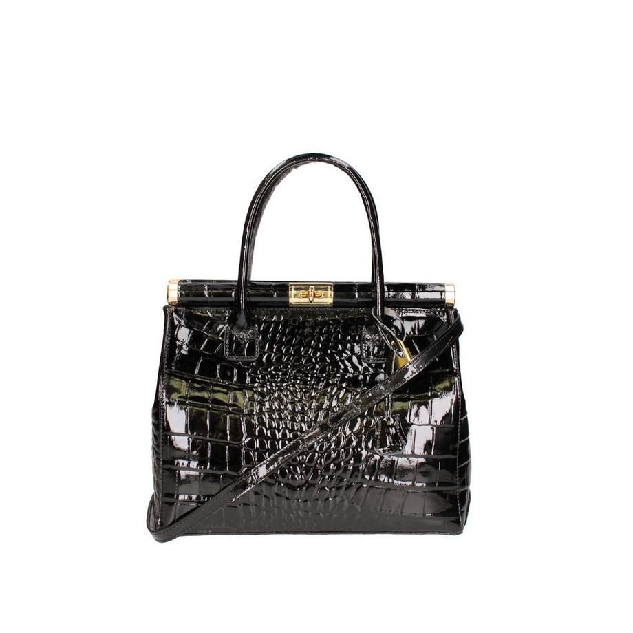 Gave Lux Borsa a mano rigida con stampa coccodrillo  