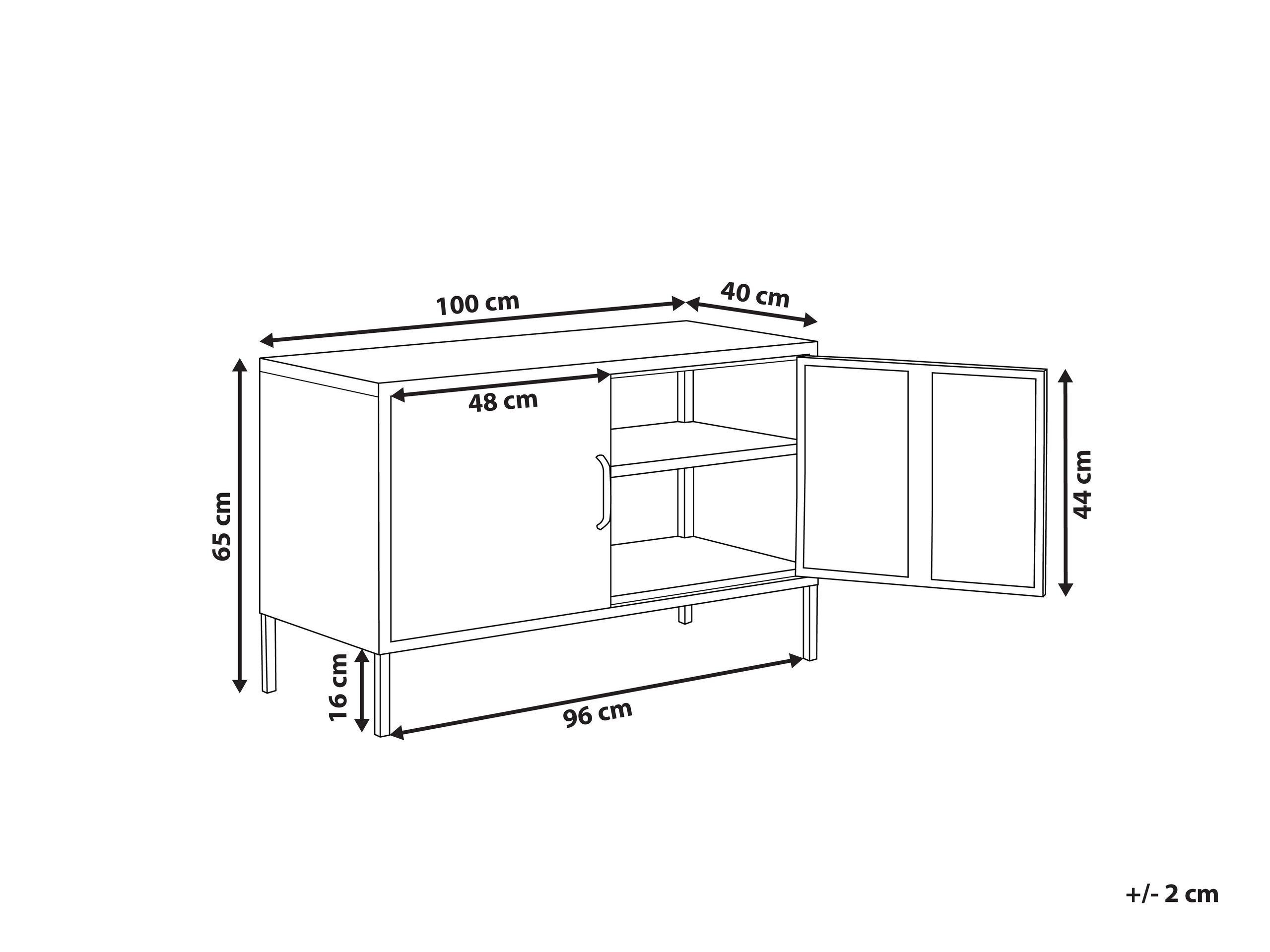 Beliani Credenza a 2 ante en Acciaio Moderno URIA  