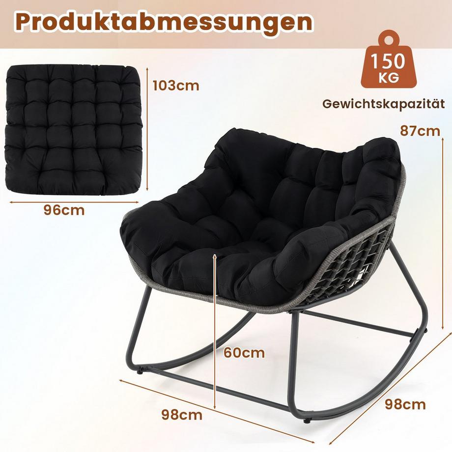 Northix Eierschaukelstuhl mit Kissen  