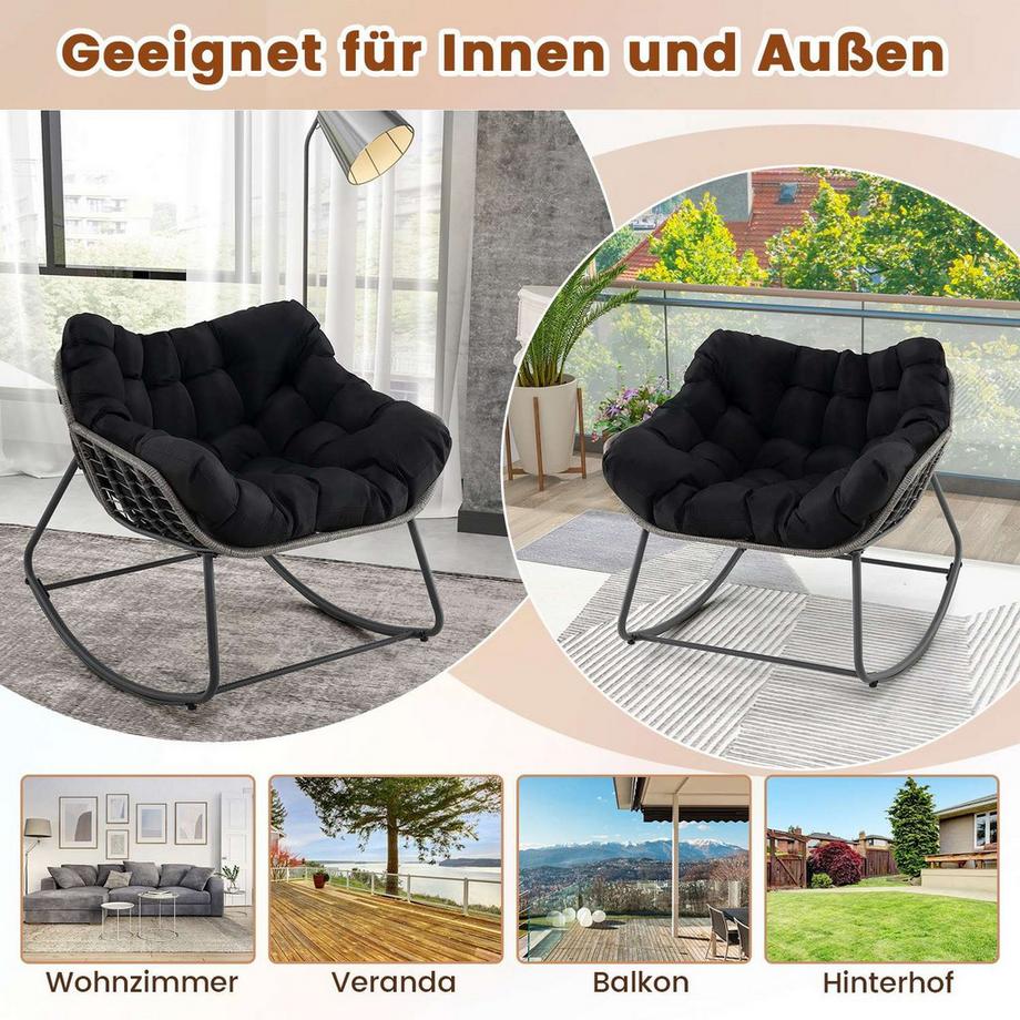 Northix Eierschaukelstuhl mit Kissen  