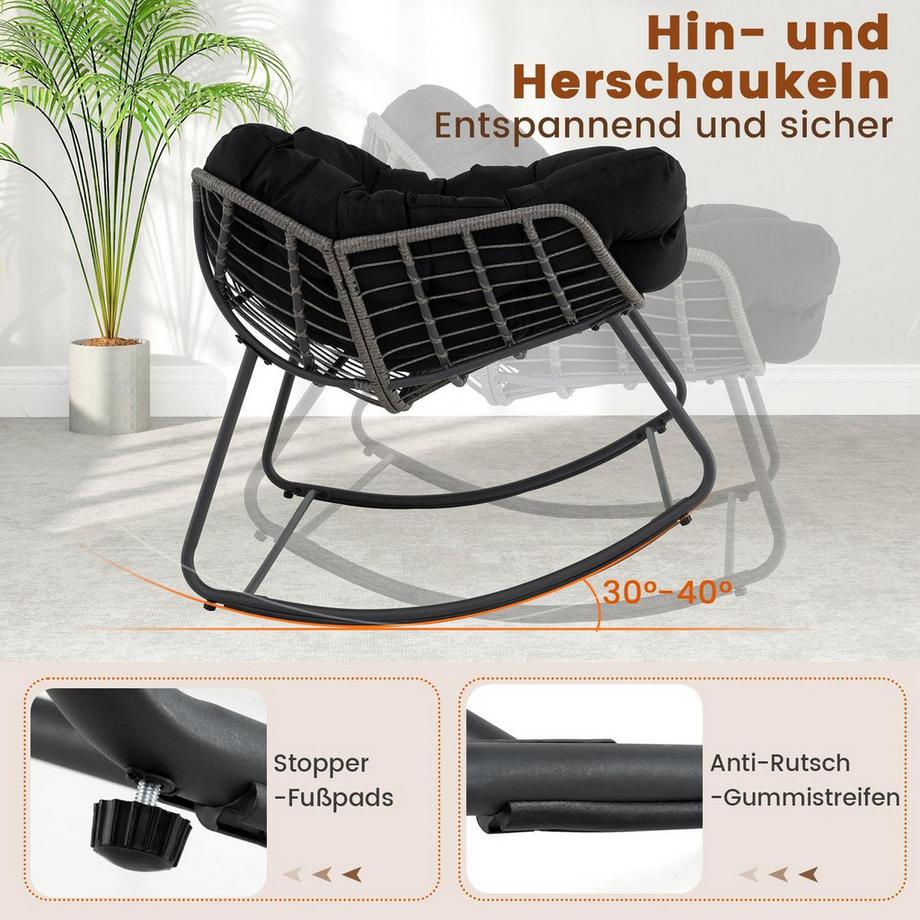 Northix Eierschaukelstuhl mit Kissen  