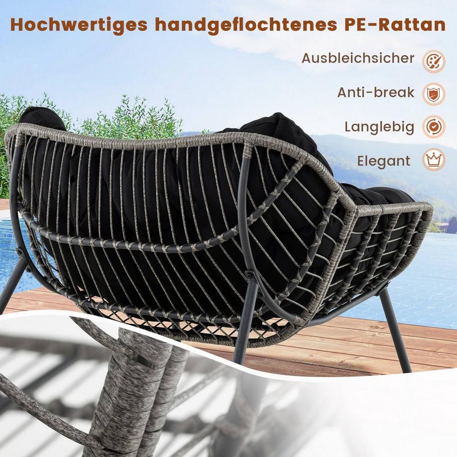 Northix Eierschaukelstuhl mit Kissen  