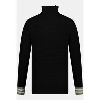 JP1880  Maglione polo da sci in maglia a costine con zip sullo scollo 