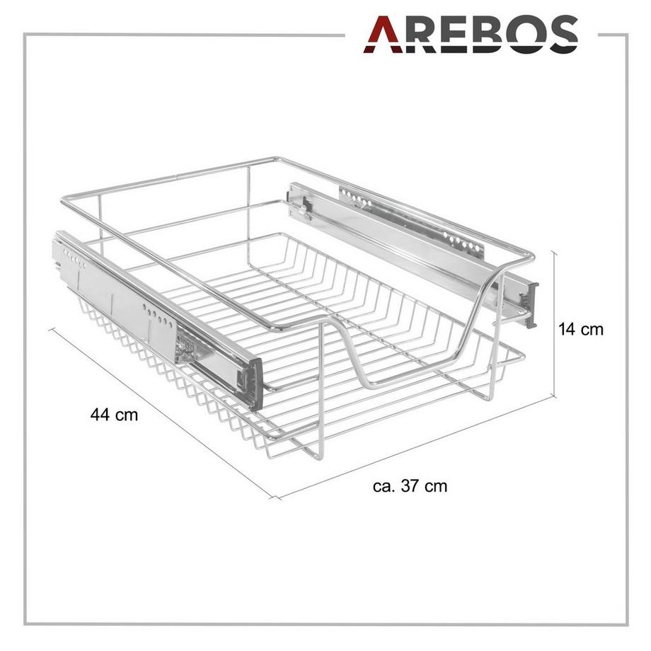 Arebos  Teleskop Schublade Küchenschublade Korbauszug Schrankauszug Küchenschrank 