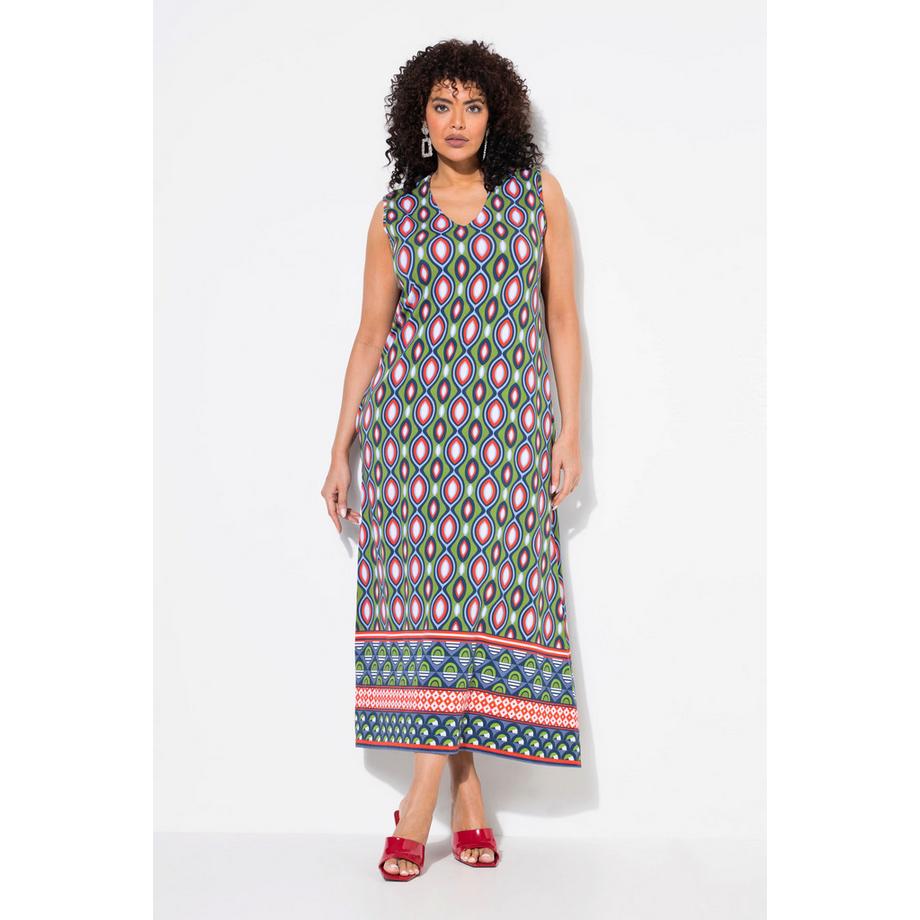 Ulla Popken Robe maxi sans manches col V coupe évasée avec poches  