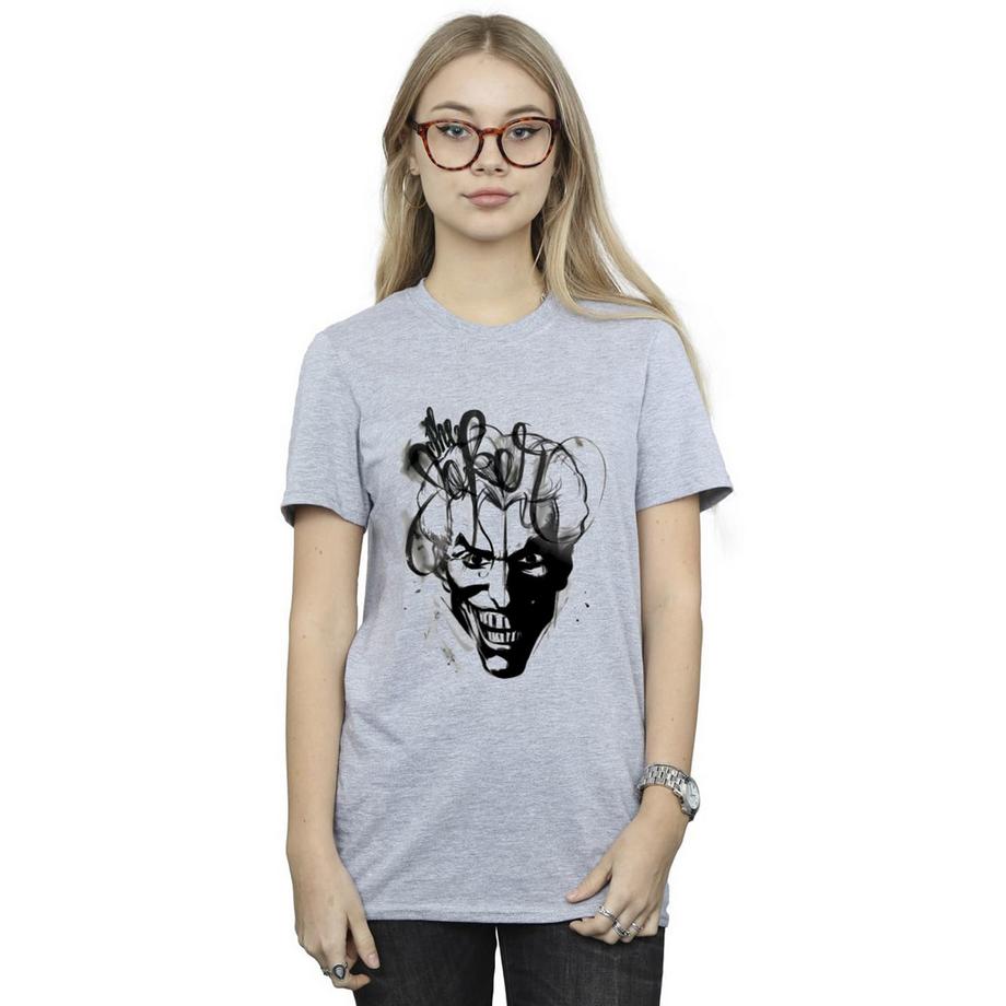 BATMAN Joker Sketch T-Shirt Vestibilità Morbida  